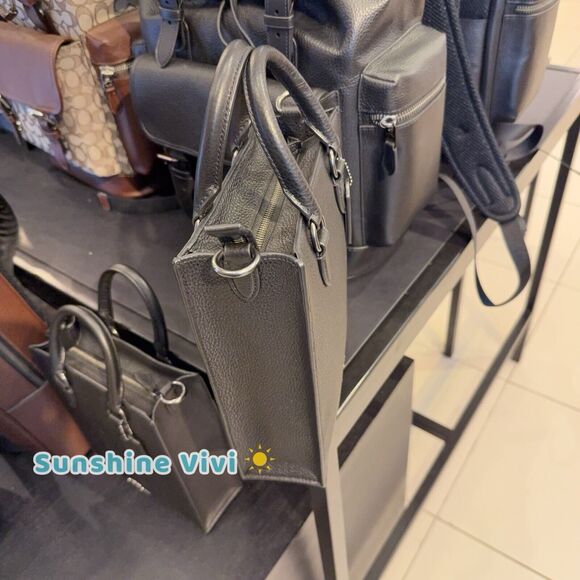 NWT Coach MEN'S Dylan Tote CT910 Pebbled Leather/Gunmetal/Black - Picture 3 of 8